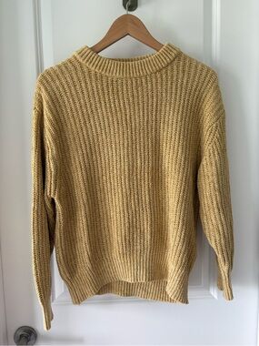 Wilfred Yellow Chunky Rib Knit Sweater Size Large